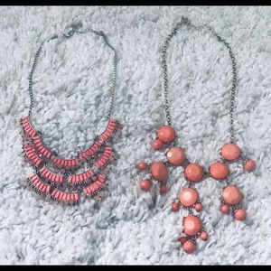 BUNDLE! Orange chunky necklaces.